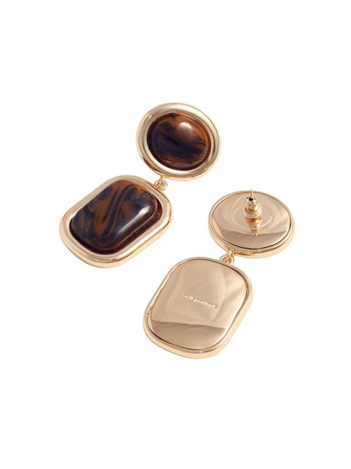 Brown enamel earrings SELF PORTRAIT | SS26643EGDGOLD